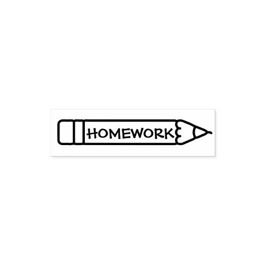 Homework Pencil School Teacher セルフインキングスタンプ (デザイン)