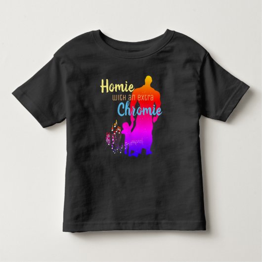 Homie with a extra Chromie with Music Notes トドラーTシャツ (正面)