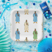 Hommes marocains à Djellaba Motif ペーパープレート (パーティー)