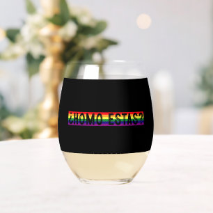 Homo Estas スペイン語 メキシコ ゲイ プライド LGBTQ 月間  ステムなしワイングラス