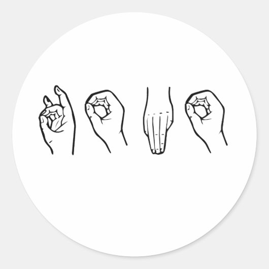 HOMO IN SIGN LANGUAGE -.png ラウンドシール (正面)