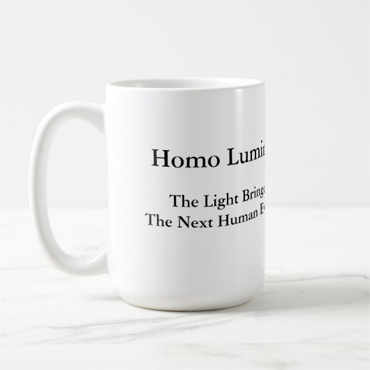 Homo Luminous The Light Bringer Morning Mug 15 oz コーヒーマグカップ (左)