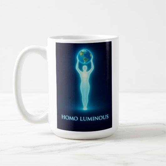 Homo Luminous The Light Bringer Morning Mug 15 oz コーヒーマグカップ (左)