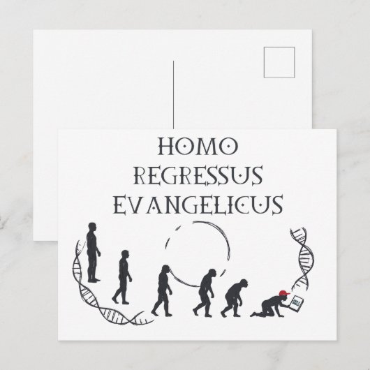 Homo Regressus Evangelicus – 楽しいAnti-MAGAカード ポストカード (正面/裏面)