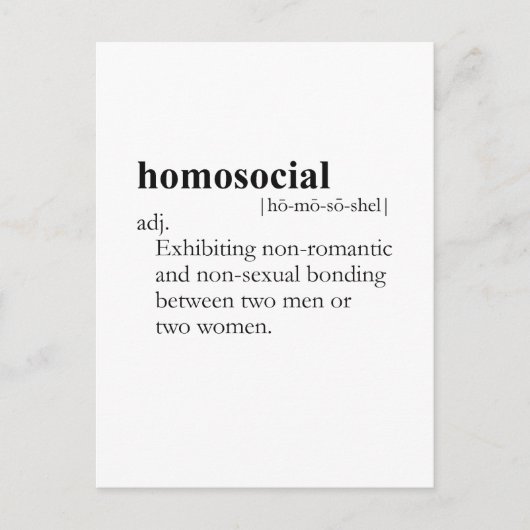 HOMOSOCIAL (定義) ポストカード (正面)