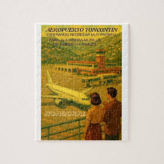  Honduras AEROPUERTO TONCONTIN Retro poster ジグソーパズル (縦)