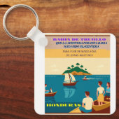 Honduras BAHIA DE TRUJILLO Retro poster キーホルダー (正面)