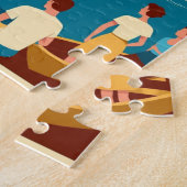  Honduras BAHIA DE TRUJILLO Retro poster ジグソーパズル (側面)