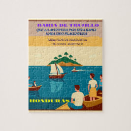  Honduras BAHIA DE TRUJILLO Retro poster ジグソーパズル