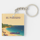  Honduras EL PARAISO Retro poster キーホルダー (裏面)