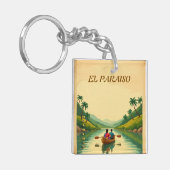 Honduras EL PARAISO Retro poster キーホルダー (正面左)