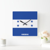 Honduras Flag Dazzling Patriotic スクエア壁時計 (ホーム)
