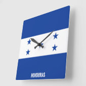 Honduras Flag Dazzling Patriotic スクエア壁時計 (傾斜)