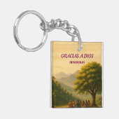  Honduras GRACIAS A DIOS Retro poster キーホルダー (正面左)