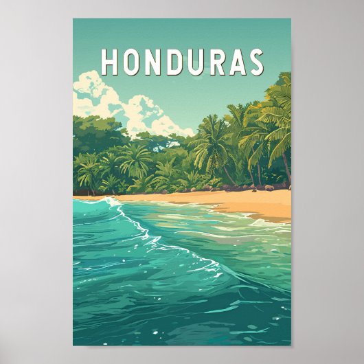 Honduras Illustration Travel Art Vintage ポスター (正面)