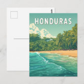 Honduras Illustration Travel Art Vintage ポストカード (正面/裏面)