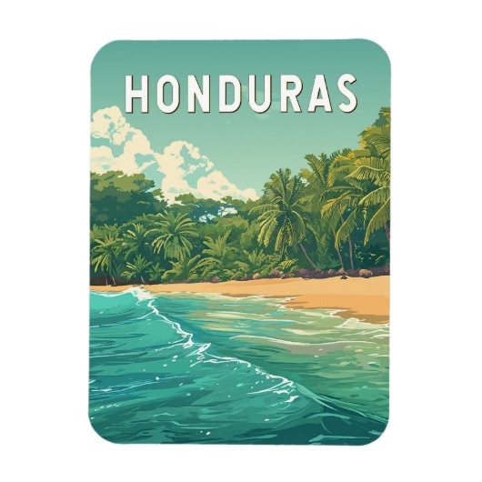 Honduras Illustration Travel Art Vintage マグネット (縦)