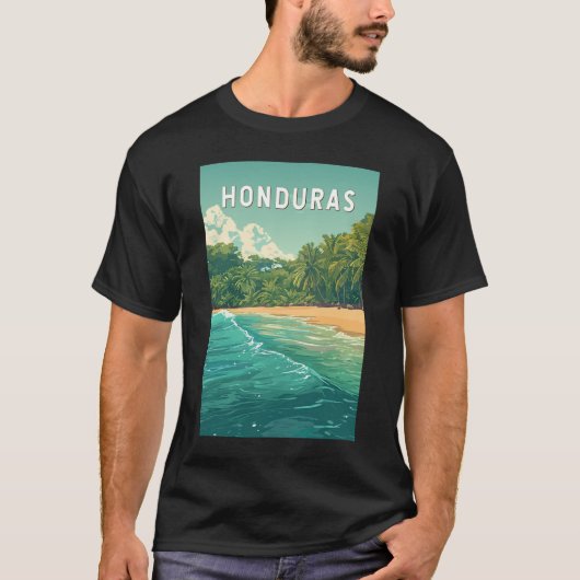 Honduras Illustration Travel Art Vintage Tシャツ (正面)