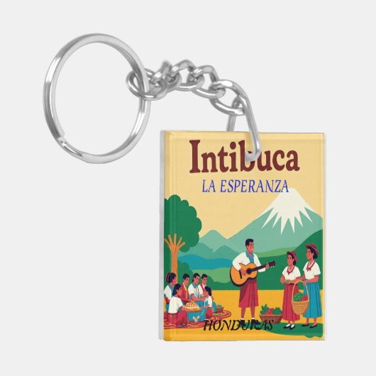  Honduras INTIBUCA Retro poster キーホルダー (正面左)