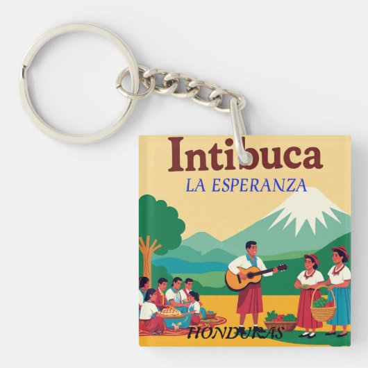  Honduras INTIBUCA Retro poster キーホルダー (正面)