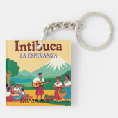  Honduras INTIBUCA Retro poster キーホルダー (裏面)