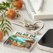  Honduras ISLAS DE ROATAN Retro poster キーホルダー (正面右)