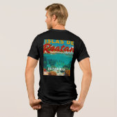 Honduras ISLAS DE ROATAN Retro poster トライブレンドＴシャツ (裏面全面)
