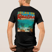  Honduras ISLAS DE ROATAN Retro poster トライブレンドＴシャツ (裏面)