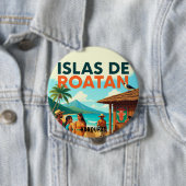 Honduras ISLAS DE ROATAN Retro poster 缶バッジ (インサイチュ)