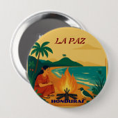Honduras LA PAZ Retro poster 缶バッジ (正面&裏面)