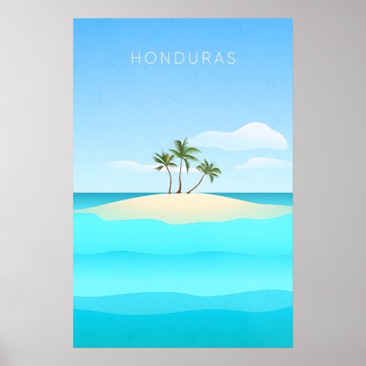Honduras Minimal Travel Poster ポスター (正面)