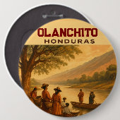  Honduras Olanchito Retro poster 缶バッジ (正面&裏面)