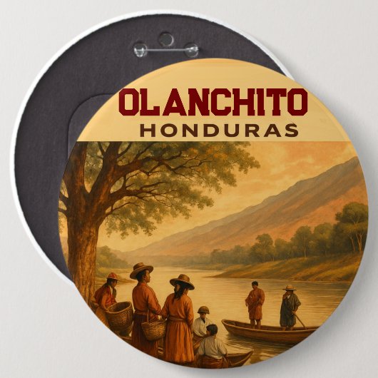  Honduras Olanchito Retro poster 缶バッジ (正面&裏面)