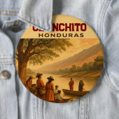  Honduras Olanchito Retro poster 缶バッジ (インサイチュ)