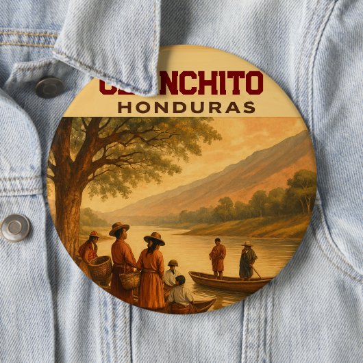  Honduras Olanchito Retro poster 缶バッジ (インサイチュ)
