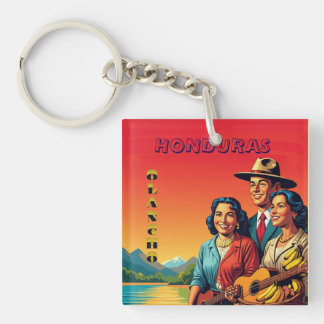 Honduras OLANCHO Retro poster キーホルダー