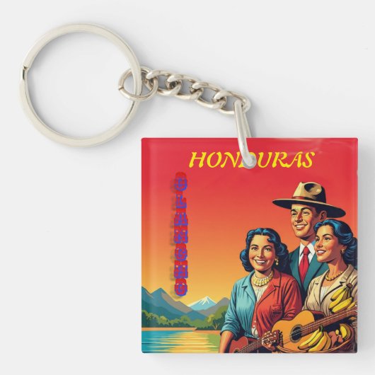  Honduras OLANCHO Retro poster キーホルダー (正面)