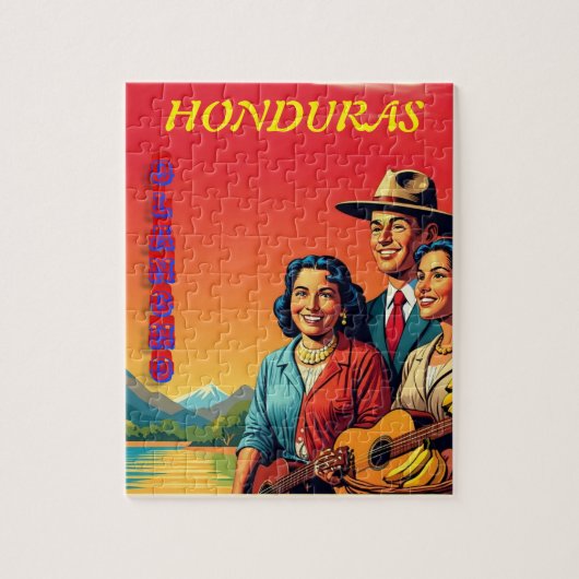  Honduras OLANCHO Retro poster ジグソーパズル (縦)