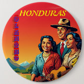  Honduras OLANCHO Retro poster 缶バッジ (正面)