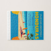  Honduras PLAYA DE CHOLUTECA Retro poster ジグソーパズル (横)