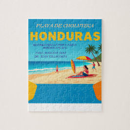  Honduras PLAYA DE CHOLUTECA Retro poster ジグソーパズル