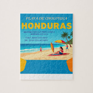  Honduras PLAYA DE CHOLUTECA Retro poster ジグソーパズル