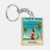 Honduras PLAYAS CHOLUTECA Retro poster キーホルダー (正面左)