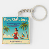 Honduras PLAYAS CHOLUTECA Retro poster キーホルダー (裏面)