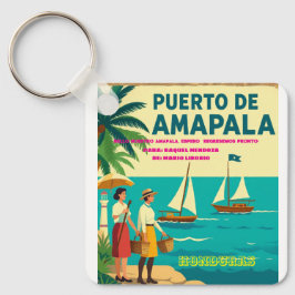  Honduras Puerto AMAPALA Retro poster キーホルダー