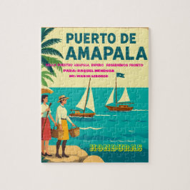  Honduras Puerto AMAPALA Retro poster ジグソーパズル