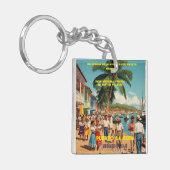 Honduras Puerto LA CEIBA Retro poster キーホルダー (正面左)