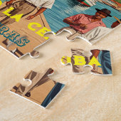  Honduras Puerto LA CEIBA Retro poster ジグソーパズル (側面)