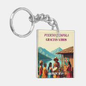  Honduras Puerto LEMPIRA Retro poster キーホルダー (正面左)