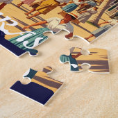 Honduras Puerto Tela Retro poster ジグソーパズル (側面)